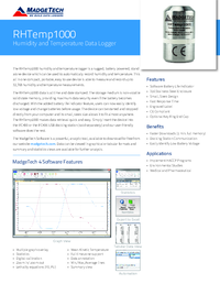 Thumbnail of document Data Sheet - RHTemp1000 Humidity and Temperature Data Logger